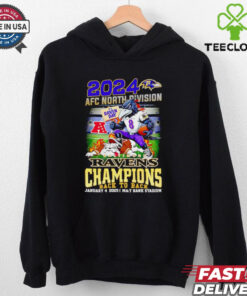 2024 AFC North Division Baltimore Ravens Champions back to back mascot shirt