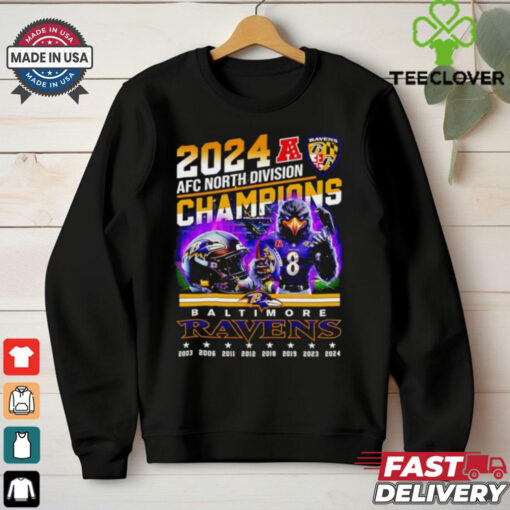 2024 AFC North Division Champions Baltimore Ravens mascot shirt
