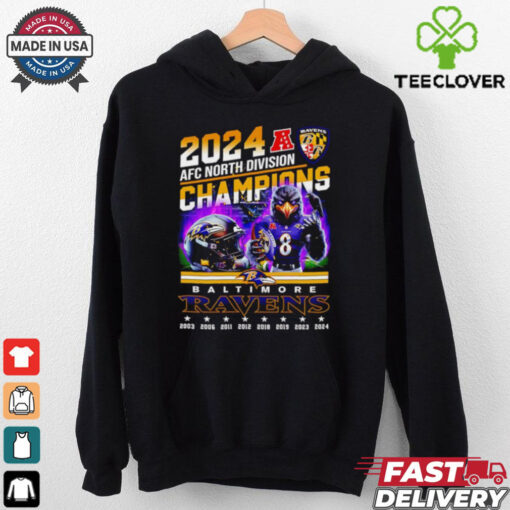 2024 AFC North Division Champions Baltimore Ravens mascot shirt