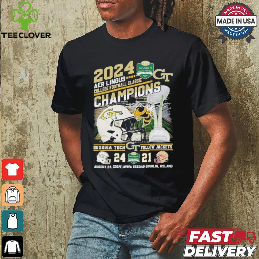 2024 Aer Lingus College Football Classic Champions Georgia Tech And Yellow Jackets Shirt 2024 Aer Lingus College Football Classic Champions Georgia Tech And Yellow Jackets Shirt