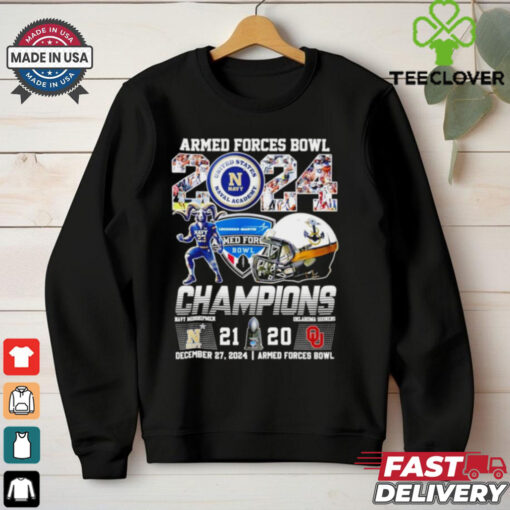 2024 Armed Forces Bowl Champions Navy Midshipmen score helmet shirt