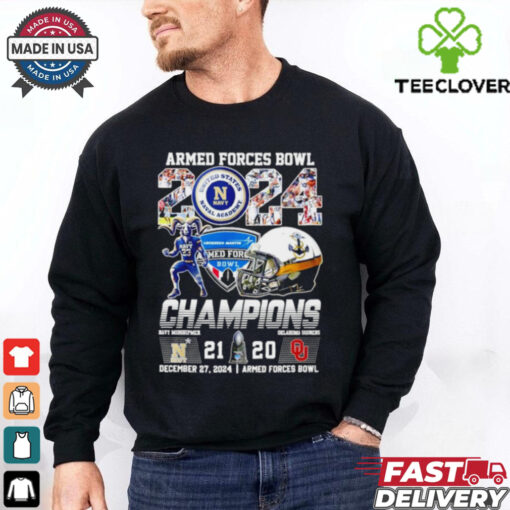 2024 Armed Forces Bowl Champions Navy Midshipmen score helmet shirt
