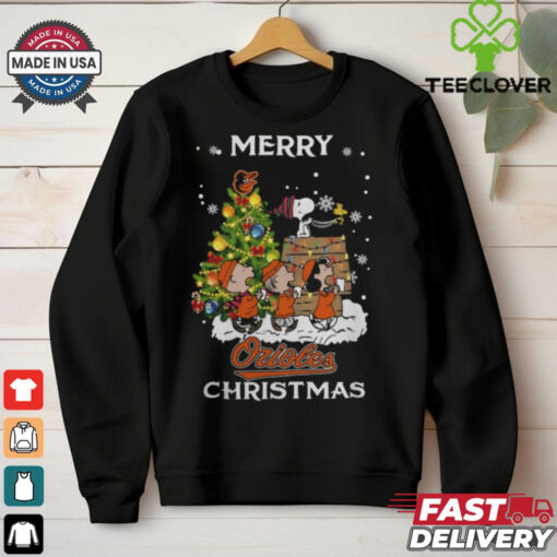 2024 Baltimore Orioles Snoopy And Friends Merry Christmas Shirt