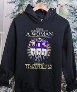 2024 Baltimore Ravens never underestimate a woman who understands football and loves Ravens hoodie, sweater, longsleeve, shirt v-neck, t-shirt