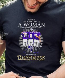 2024 Baltimore Ravens never underestimate a woman who understands football and loves Ravens hoodie, sweater, longsleeve, shirt v-neck, t-shirt