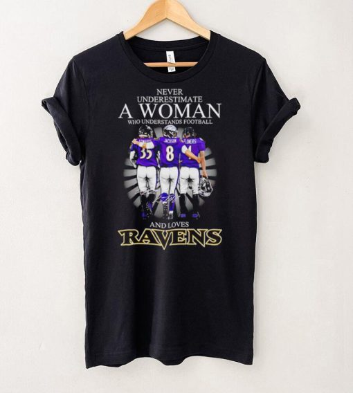 2024 Baltimore Ravens never underestimate a woman who understands football and loves Ravens hoodie, sweater, longsleeve, shirt v-neck, t-shirt