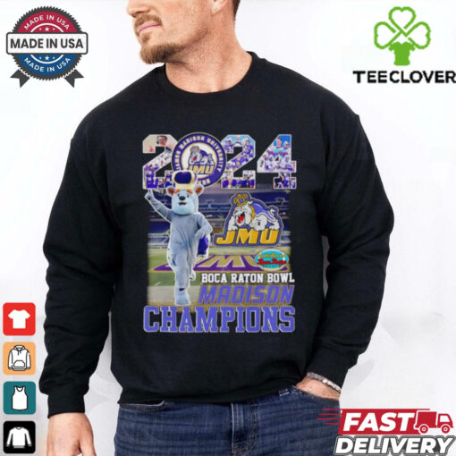 2024 Boca Raton Bowl Champions James Madison Dukes mascot 2D T shirt