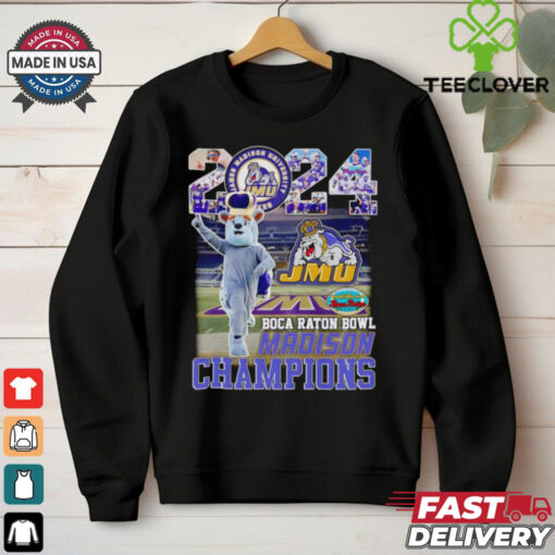 2024 Boca Raton Bowl Champions James Madison Dukes mascot 2D T shirt