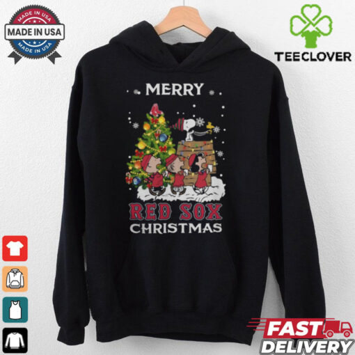 2024 Boston Red Sox Snoopy And Friends Merry Christmas Shirt