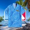 Jim Beam Hawaiian Button Up Shirt Palm Leaves Pattern Party