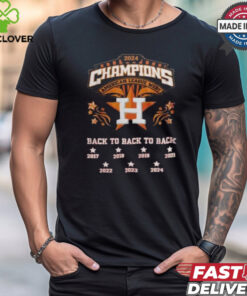 2024 Champions American League West Back To Back To Back 2017 2024 Houston Astros MLB Shirt