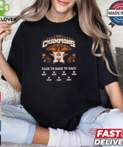 2024 Champions American League West Back To Back To Back 2017 2024 Houston Astros MLB Shirt
