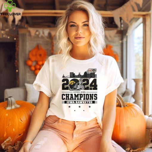 2024 Citrus Bowl Champions Iowa Hawkeyes City Helmet And Logo T Shirt