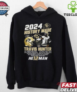 2024 Colorado Buffaloes History Made Travis Hunter Heisman Trophy Winner T Shirt