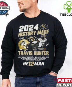 2024 Colorado Buffaloes History Made Travis Hunter Heisman Trophy Winner T Shirt