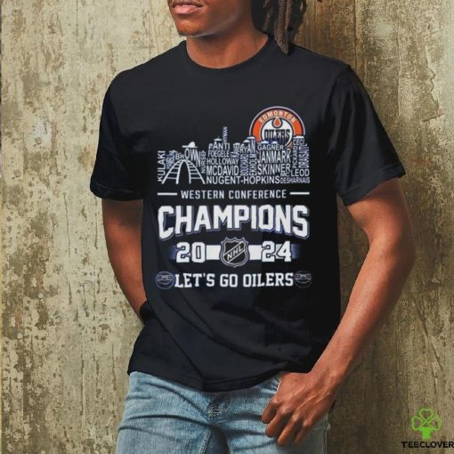 2024 Edmonton Oilers NHL Skyline Western Conference Champions Shirt