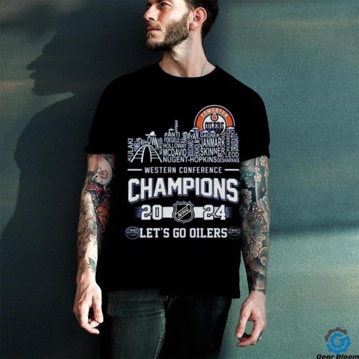 2024 Edmonton Oilers NHL Skyline Western Conference Champions Shirt