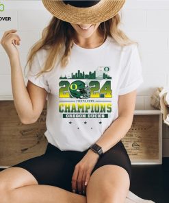 2024 Fiesta Bowl Champions Oregon Ducks City Helmet And Logo T Shirt