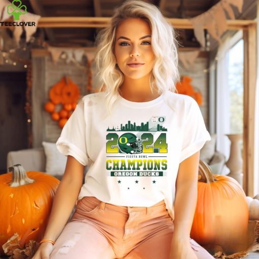 2024 Fiesta Bowl Champions Oregon Ducks City Helmet And Logo T Shirt