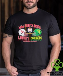 2024 Fiesta Bowl Liberty Flames vs. Oregon Ducks Dueling Helmet Shirt 1 2024 Fiesta Bowl Liberty Flames vs. Oregon Ducks Dueling Helmet Shirt