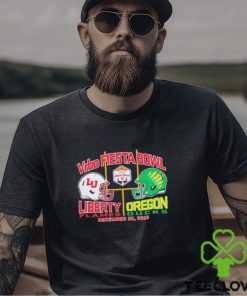 2024 Fiesta Bowl Liberty Flames vs. Oregon Ducks Dueling Helmet Shirt 3 2024 Fiesta Bowl Liberty Flames vs. Oregon Ducks Dueling Helmet Shirt