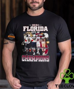 2024 Florida city of champions Miami Heat and Florida Panthers signatures shirt