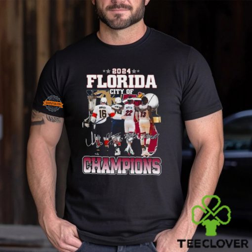 2024 Florida city of champions Miami Heat and Florida Panthers signatures hoodie, sweater, longsleeve, shirt v-neck, t-shirt