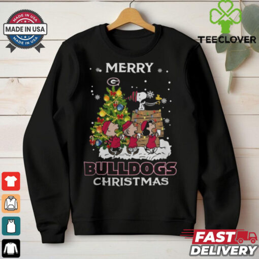2024 Georgia Bulldogs Snoopy And Friends Merry Christmas Shirt