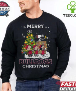 2024 Georgia Bulldogs Snoopy And Friends Merry Christmas Shirt