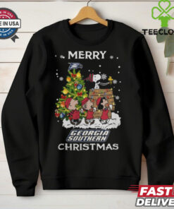 2024 Georgia Southern Eagles Snoopy And Friends Merry Christmas Shirt