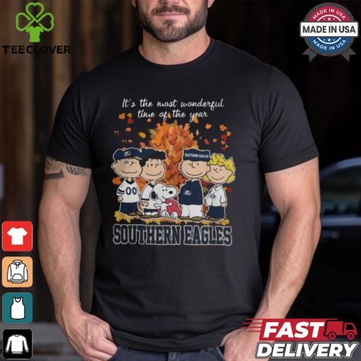 2024 Georgia Southern Eagles x Peanuts Snoopy Is The Most Wonderful Time Of The Year Shirt