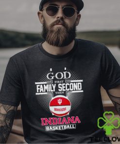 2024 God first family second then Indiana basketball shirt