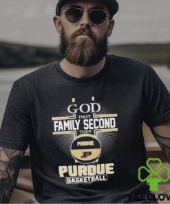 2024 God first family second then Purdue basketball shirt