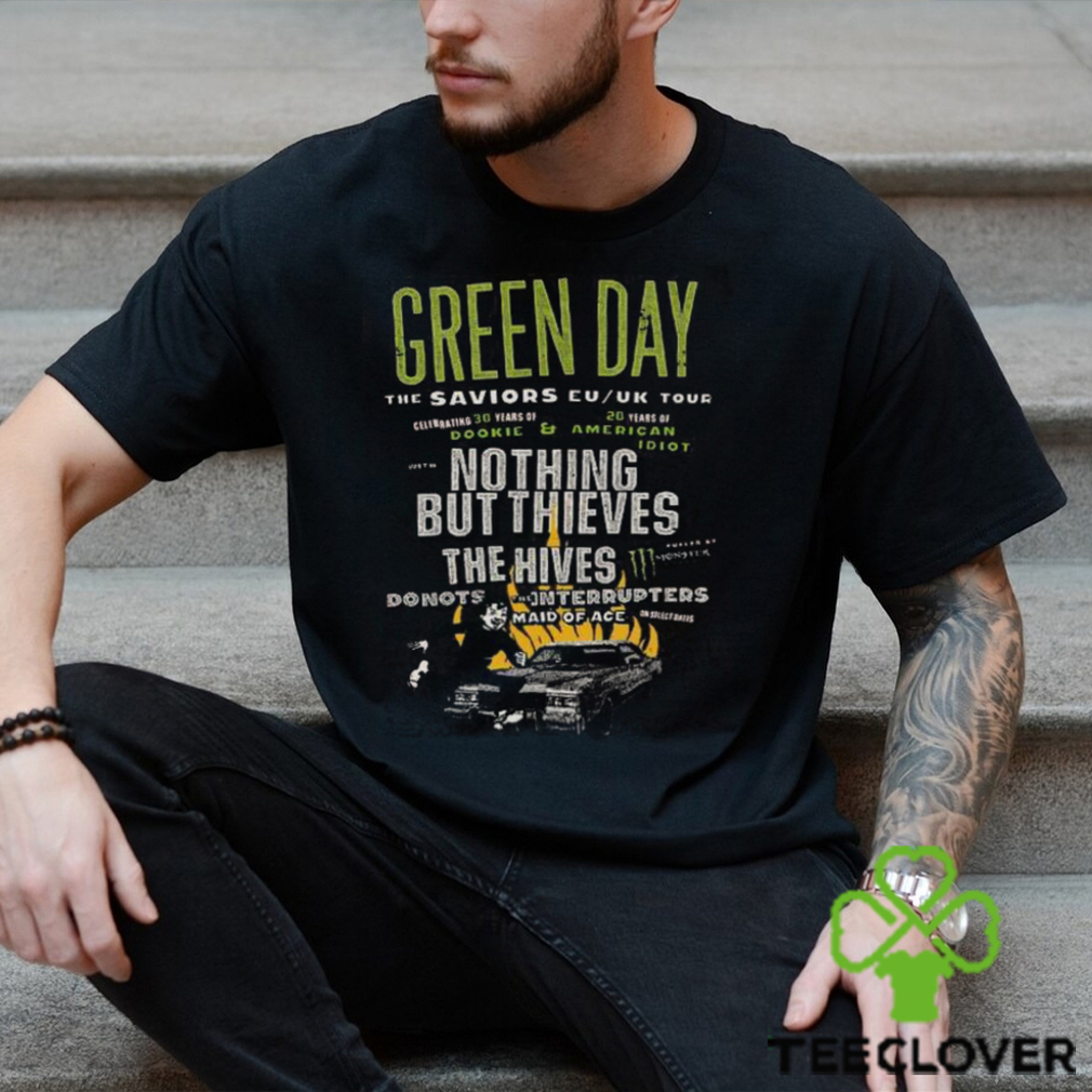 2024 Green Day The Saviors Tour Dates 2 Sides T Shirt 2024 Green Day The Saviors Tour Dates 2 Sides T Shirt