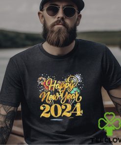 2024 Happy New Year gold glitter firework shirt 2 2024 Happy New Year gold glitter firework shirt