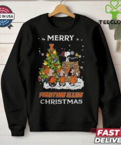 2024 Illinois Fighting Illini Snoopy And Friends Merry Christmas Shirt