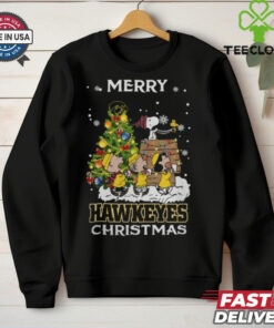 2024 Iowa Hawkeyes Snoopy And Friends Merry Christmas Shirt