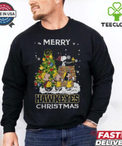 2024 Iowa Hawkeyes Snoopy And Friends Merry Christmas Shirt