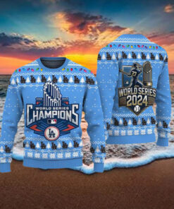 2024 LA Dodgers World Series Champions Ugly Christmas Sweater