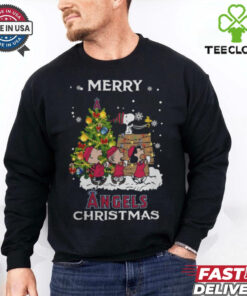 2024 Los Angeles Angels Snoopy And Friends Merry Christmas Shirt