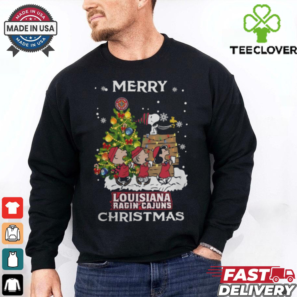 2024 Louisiana Ragin_ Cajuns Snoopy And Friends Merry Christmas Shirt 2024 Louisiana Ragin_ Cajuns Snoopy And Friends Merry Christmas Shirt