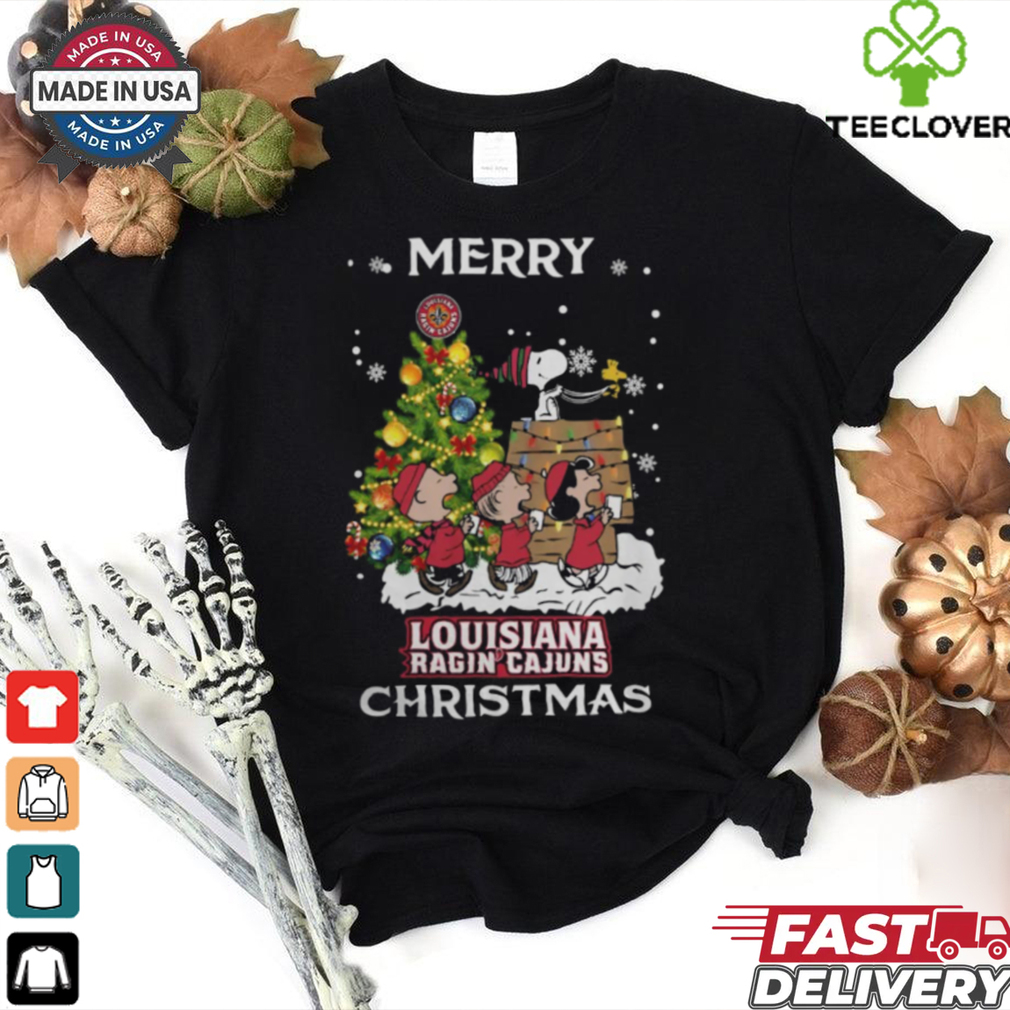 2024 Louisiana Ragin_ Cajuns Snoopy And Friends Merry Christmas Shirt 2024 Louisiana Ragin_ Cajuns Snoopy And Friends Merry Christmas Shirt