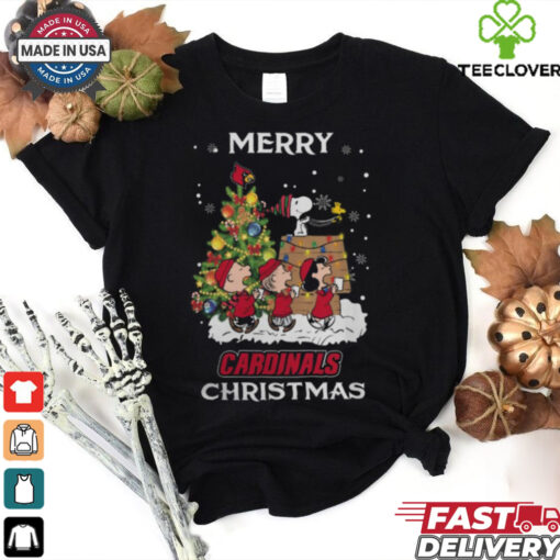2024 Louisville Cardinals Snoopy And Friends Merry Christmas Shirt