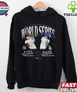 2024 Major League Baseball New York Yankees Aaron Judge East Coast vs. Los Angeles Dodgers Shohei Ohtani West Coast 2024 World Series Matchup t shirt