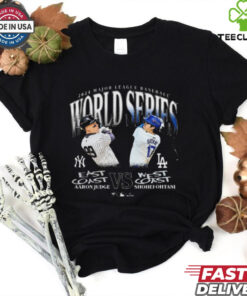 2024 Major League Baseball New York Yankees Aaron Judge East Coast vs. Los Angeles Dodgers Shohei Ohtani West Coast 2024 World Series Matchup t shirt