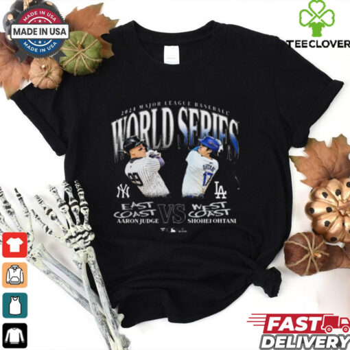 2024 Major League Baseball New York Yankees Aaron Judge East Coast vs. Los Angeles Dodgers Shohei Ohtani West Coast 2024 World Series Matchup t shirt