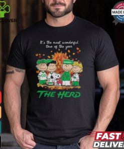 2024 Marshall Thundering Herd x Peanuts Snoopy Is The Most Wonderful Time Of The Year Shirt