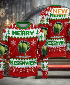 2024 Merry Kissmyass Red Knitted Sweater