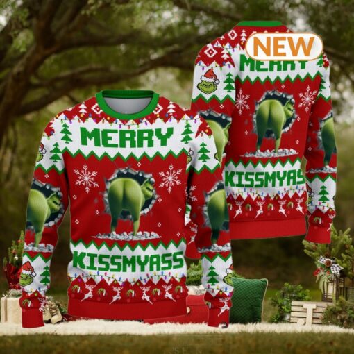 2024 Merry Kissmyass Red Knitted Sweater