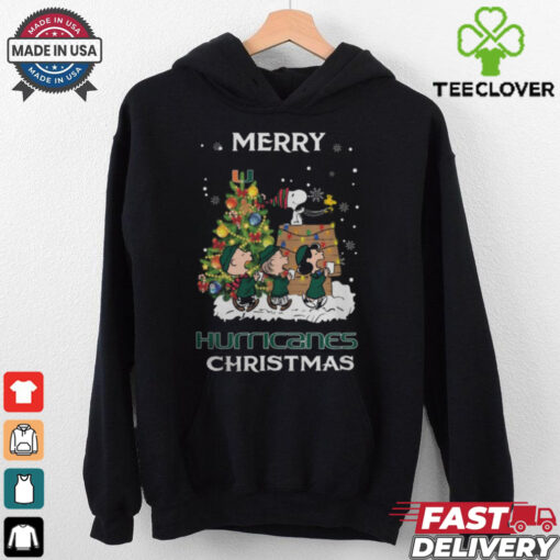 2024 Miami Hurricanes Snoopy And Friends Merry Christmas Shirt